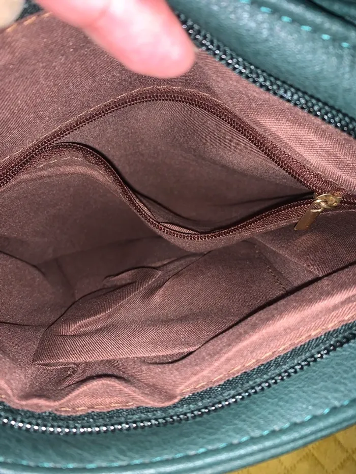 Sac à main vert bouteille lanière réglable - photo numéro 5