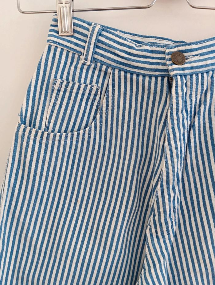 Pantalon court / pantacourt à rayures vintage - photo numéro 3