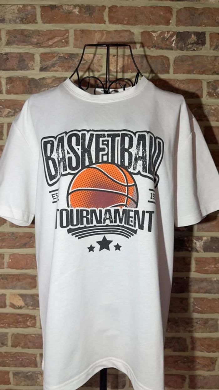 T-shirt blanc BasketBall Tournament Shein Taille S / 36 - photo numéro 2