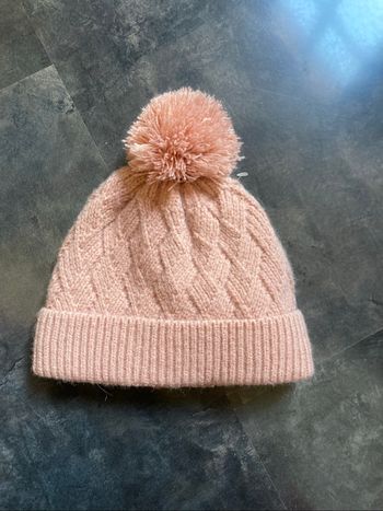 Bonnet pompon rose doublé polaire 2/3 ans kiabi