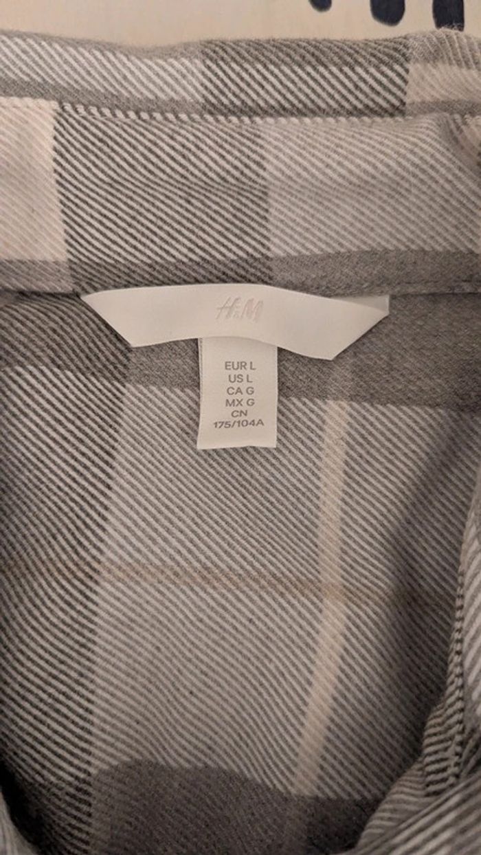 chemise H&M gris taille L - photo numéro 3