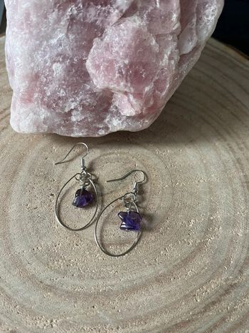 Boucles d oreilles pierre amethyste