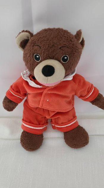 Petit Ours Brun AJENA NOUNOURS doudou ensemble rouge