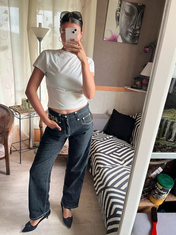Jean baggy drip y2k 2000yer denim destroy evisu vibes balloon collector religion - photo numéro 5