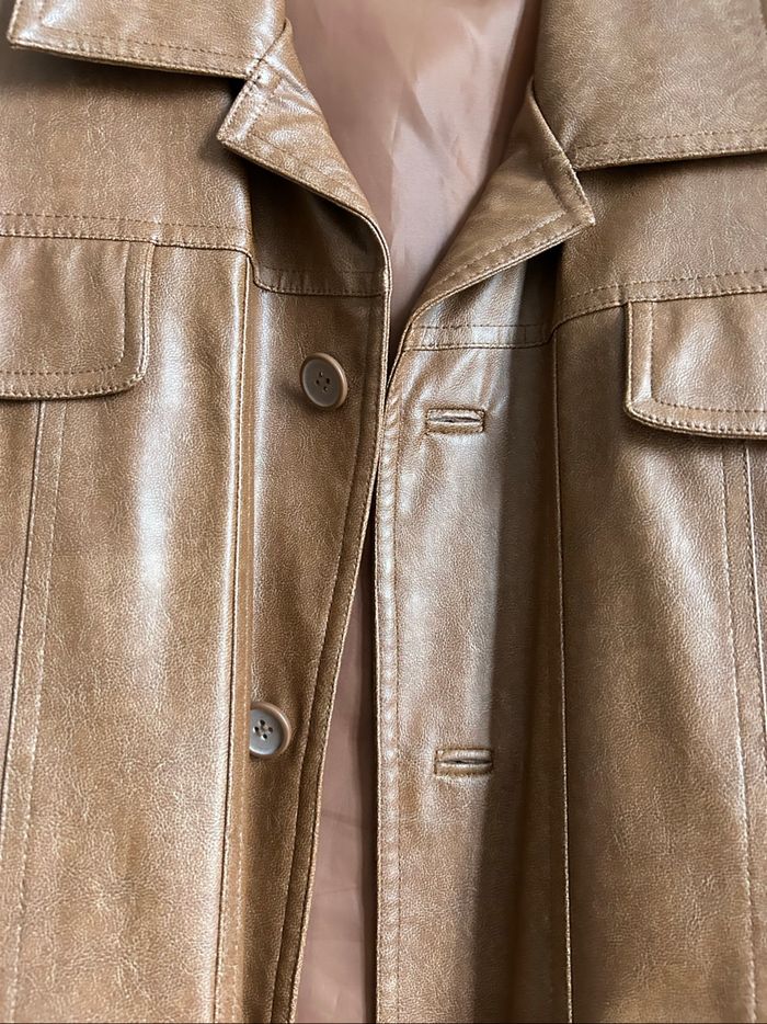 Veste en similicuir marron unie Homme C&A Tailles XL-XXL - photo numéro 3
