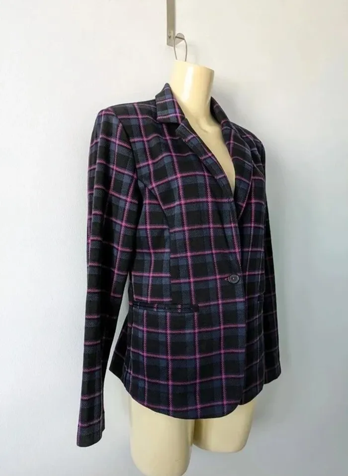 Veste légère à carreaux - ICHI - taille L - photo numéro 2