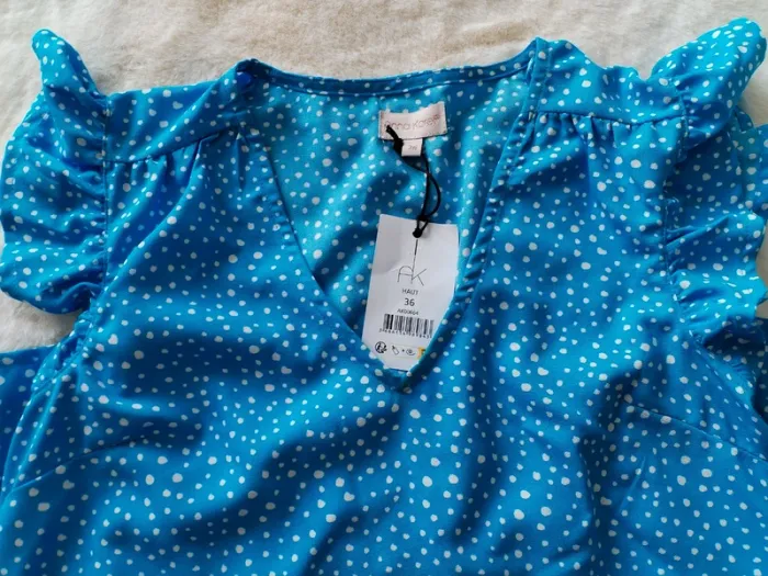 Blouse Anna Karel à pois – Neuve avec étiquette – Taille M Promo - photo numéro 3