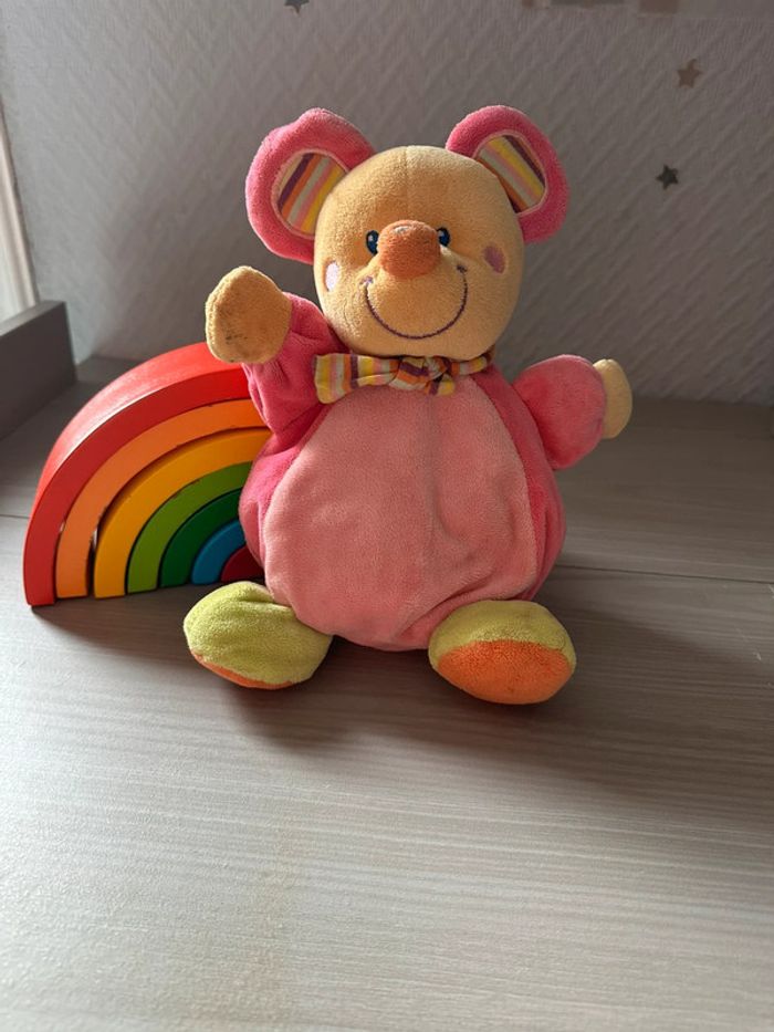 doudou souris jaune rose violet vert Mots d'enfants