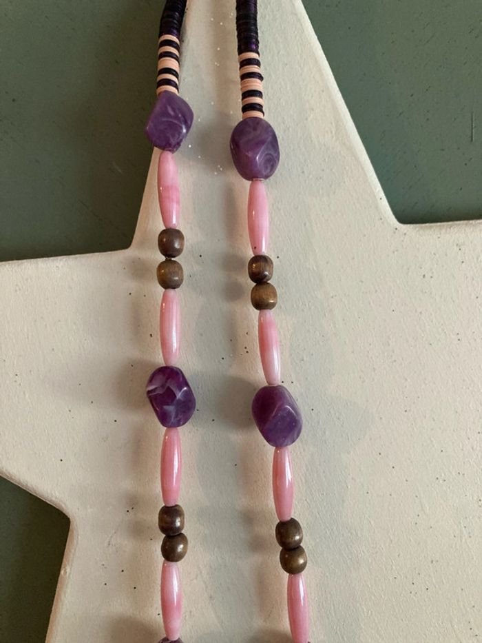 Collier rose et violet - photo numéro 4