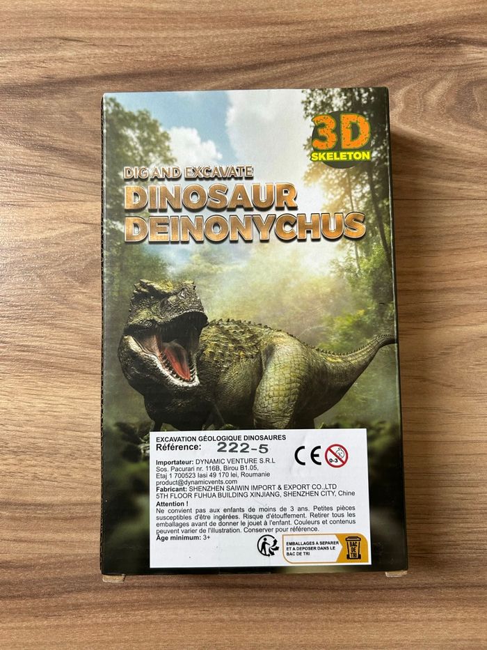 Kit de fouille Dinosaure Deinonychus Squelette 3D à construire Neuf - photo numéro 4
