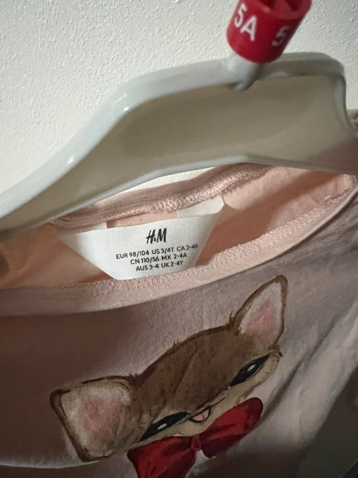 Tee shirt fille taille 2/4 ans marque H&M très bon état - photo numéro 2