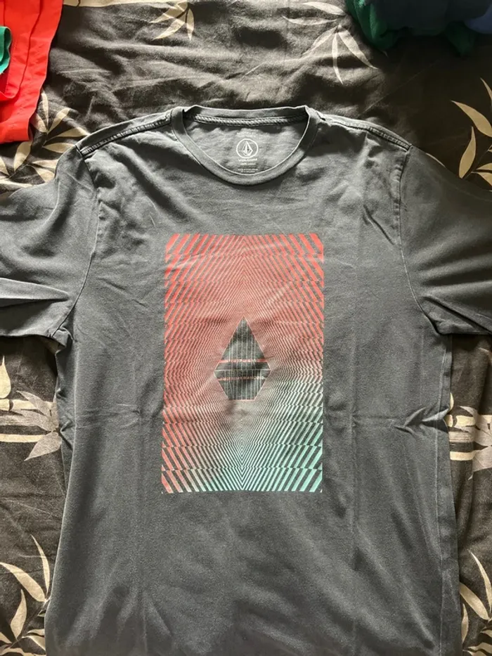 Lot de 2 t-shirt Volcom noir et vert - taille M - photo numéro 3
