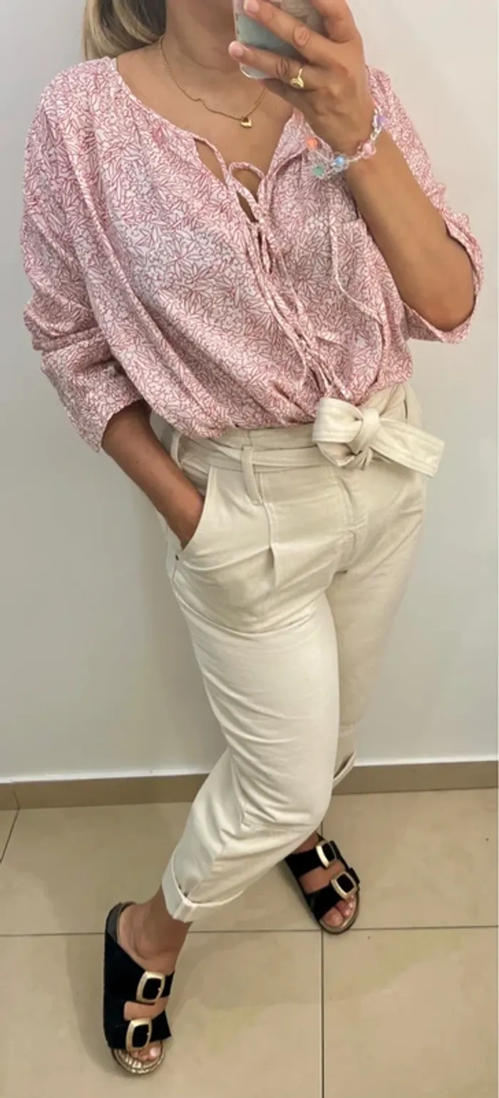 Blouse ample floral Des Petits Hauts  taille 38 et plus - photo numéro 5