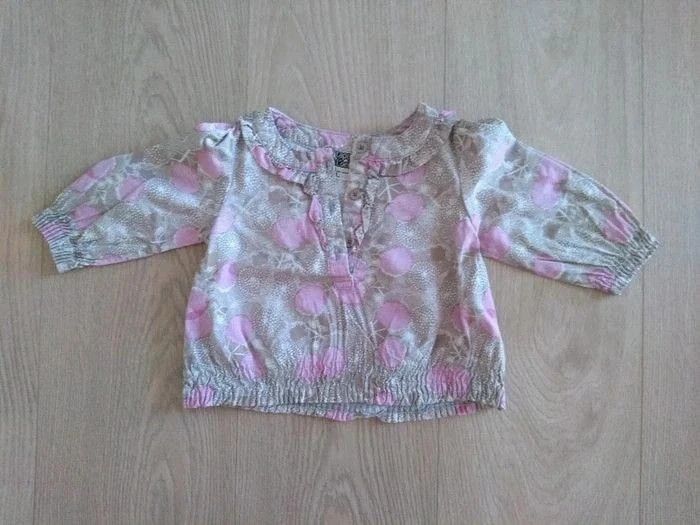 Ensemble fille robe fuschia , blouse et bandeau TAO 9 mois - photo numéro 4