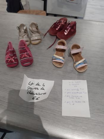Lot de 4 paires chaussures filles