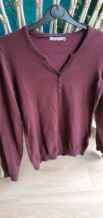 Pull fin, couleur prune. T 36