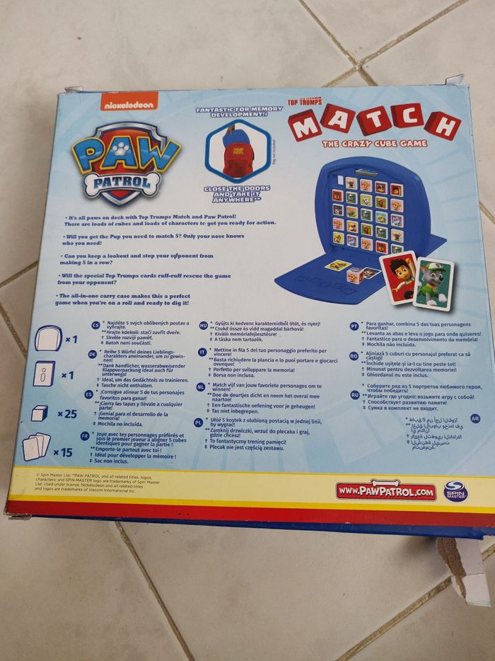 Jeux de société pat patrouille match excellent état - photo numéro 3