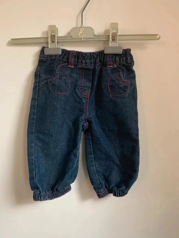 Pantalon en jean bleu foncé – Kitchoun – 12 mois - photo numéro 2