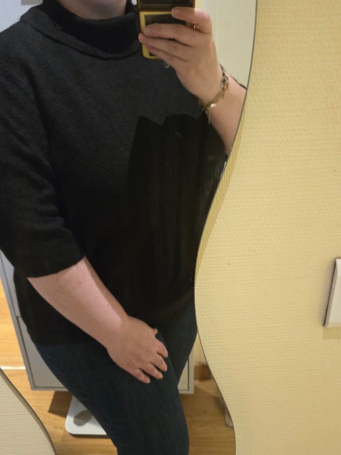 Pull à col roulé / manches courtes noir T.XL 44-46 H&M neuf - photo numéro 8