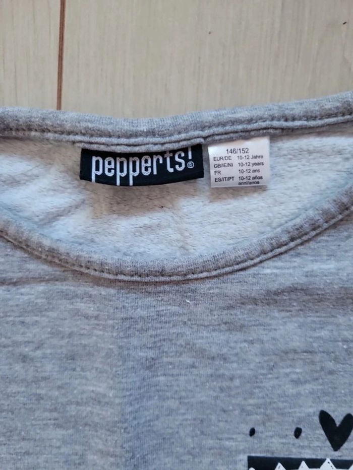 tee shirt manches longues epais gris 10-12 ans peppers! cosy days - photo numéro 2