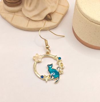 Boucles d'oreilles pendantes Chat