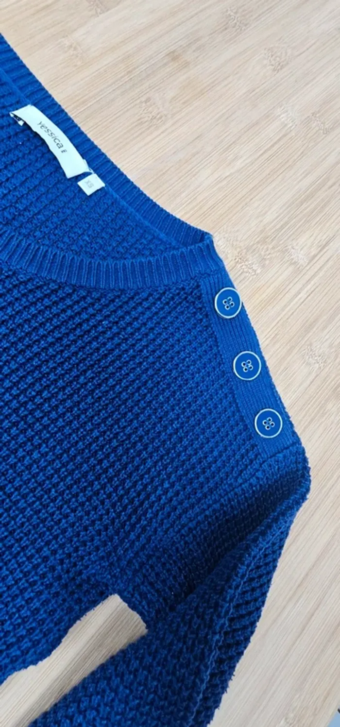Pull en maille bleu marine Yessica - Taille XS - photo numéro 5