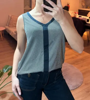 T-shirt sans manche à motifs Camaïeu