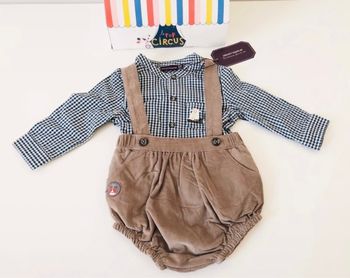 Ensemble salopette bloomer et chemise