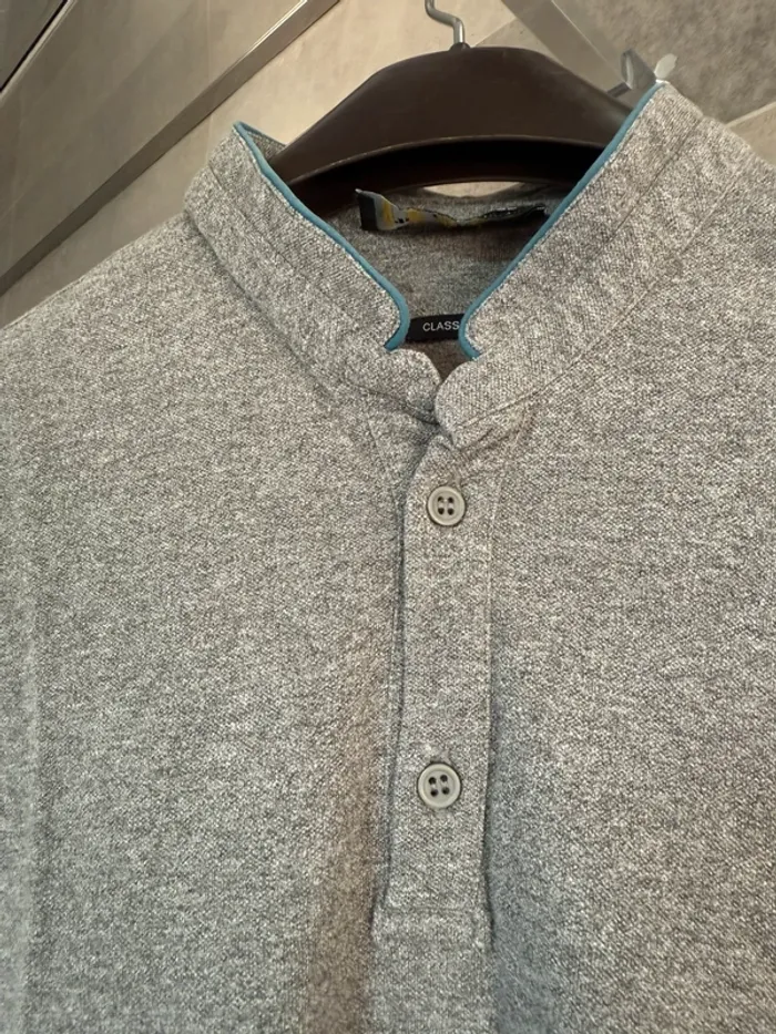 Magnifique polo manches longues The Kooples gris - taille M - photo numéro 3