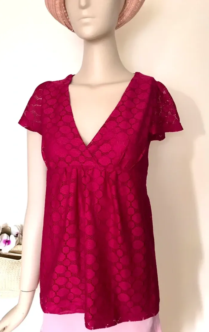 Top dentelle Framboise H&M