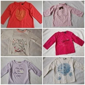 Lot 6 t shirt manches longues fille 6 mois