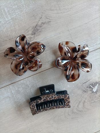 Lot de 3 Pinces à cheveux Léopard