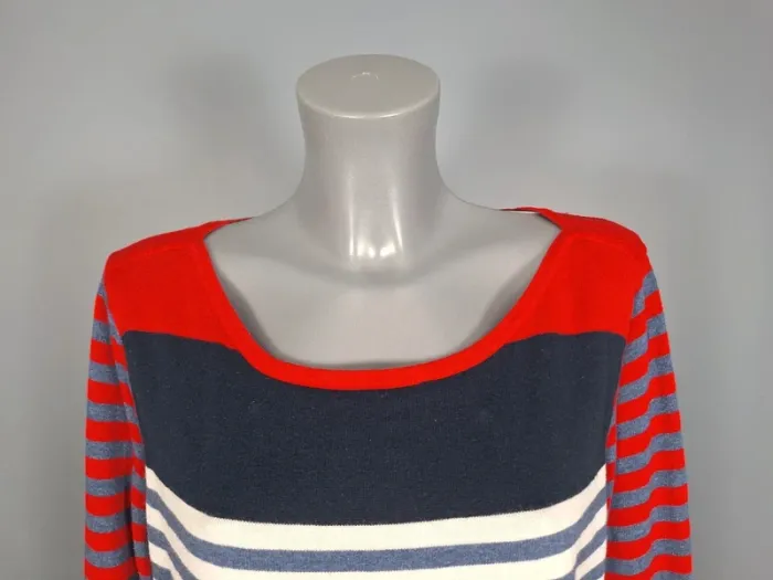 Pull Tommy Hilfiger Femme – Rayé Multicolore – Col Rond – Taille XL (634) - photo numéro 2