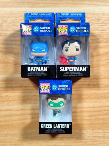 Lot 3 Pocket Pop! Keychain DC Super Heroes - Justice League Trio