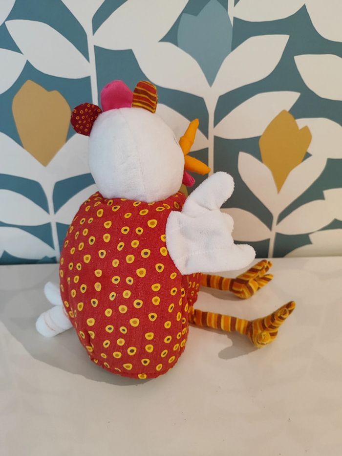 Peluche marionnette poule Ophélie lilliputiens - photo numéro 3