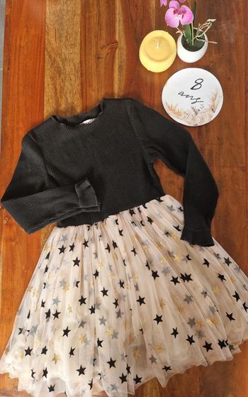 Robe de fête avec tulle étoilé 8 ans