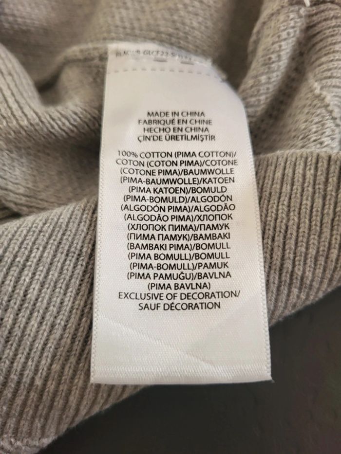 Pull quart zip Ralph Lauren gris pima cotton logo brodé gris 100% coton - XL - photo numéro 9