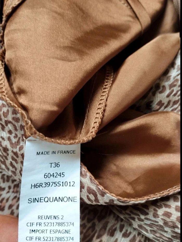 Robe  100%  soie  - Léopard -  Sinequanone Vintage  -  36 =  32 actuel - Parfait état - photo numéro 9
