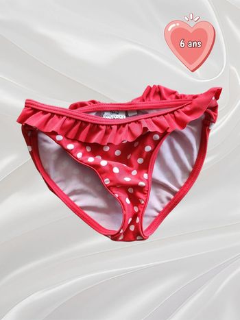 Maillot slip de bain rouge fille 6 ans
