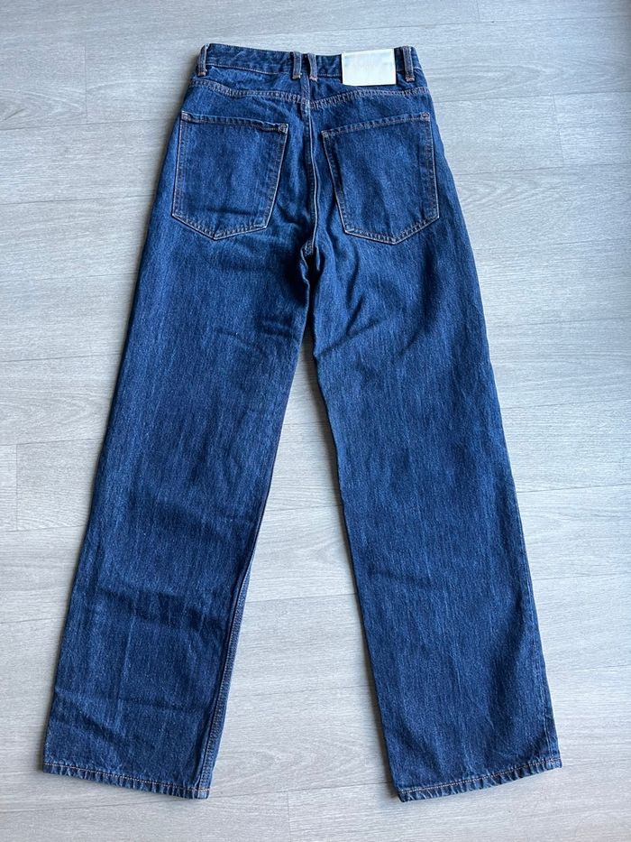 Jean large taille haute bleu foncé Pull&Bear T34 - photo numéro 5