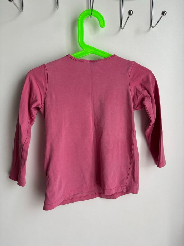 Haut manche longue rose foncé imprimé animaux fille 1/2ans H&M - photo numéro 3