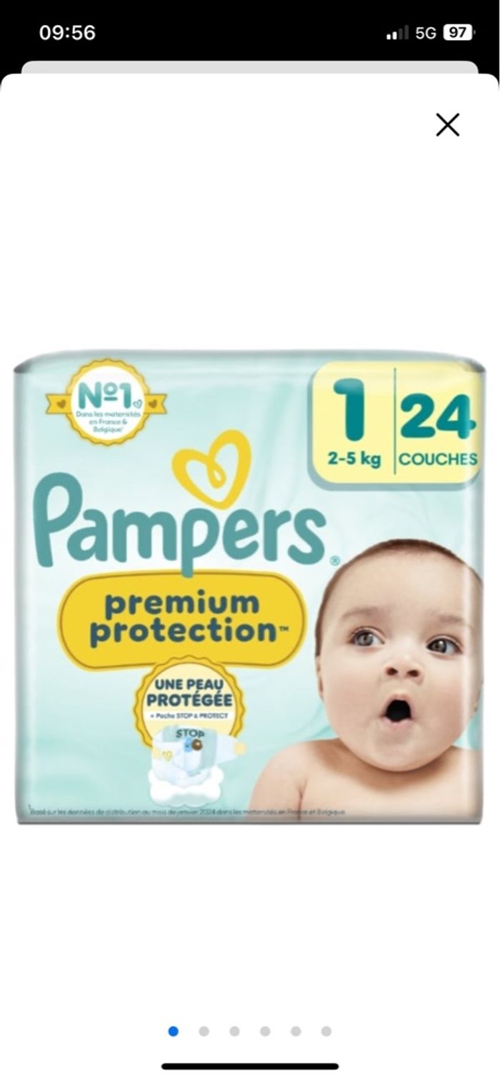 Deux paquet pampers taille 1