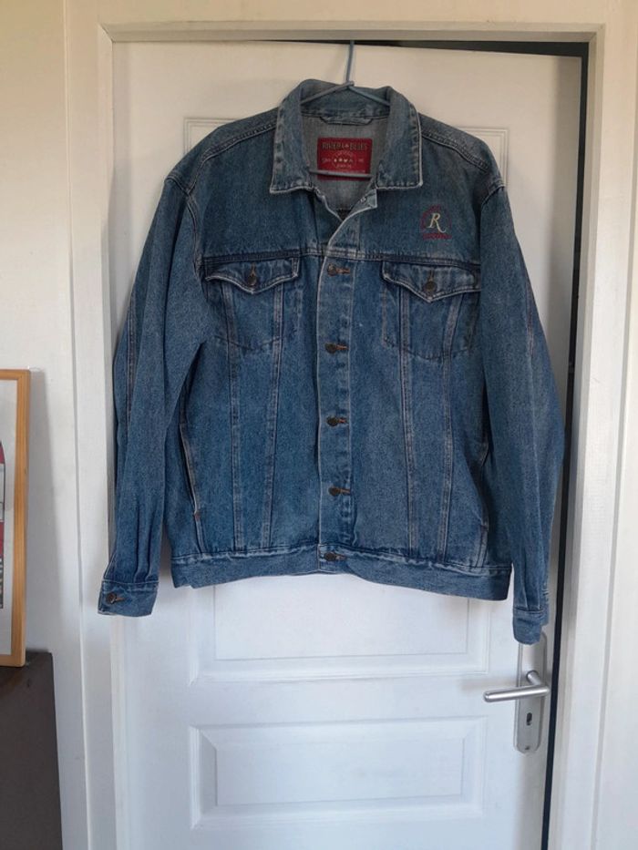 Magnifique veste en jean brodée vintage made in usa modèle rare Riviera Blues - photo numéro 3