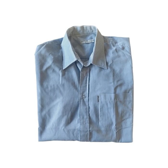 Chemise rayée blanc/bleu (tâchée) | Urban rythm | M