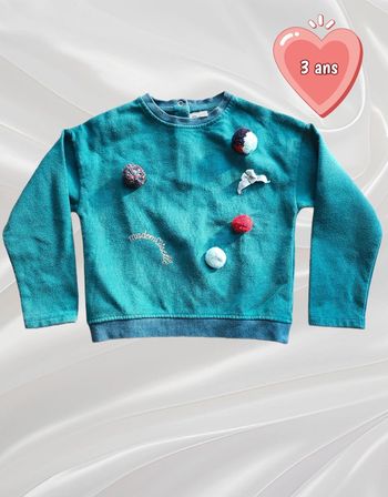 Pull sweat vert fille 3 ans