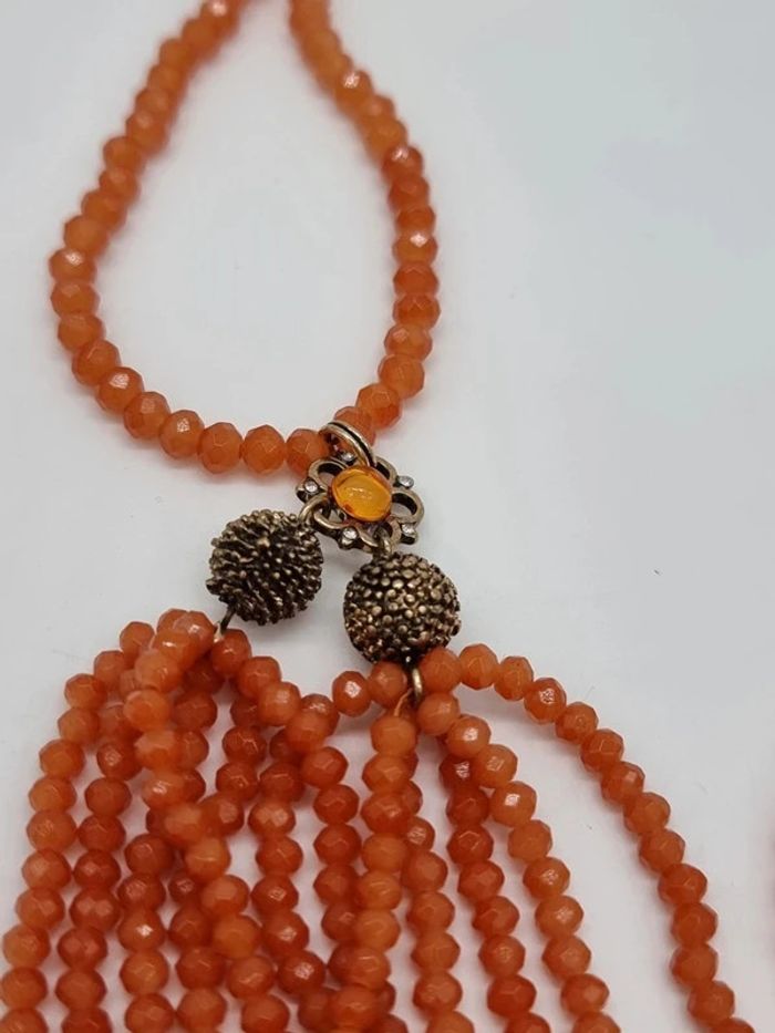 La fée maraboutée collier sautoir pieuvre en perles corail - photo numéro 6