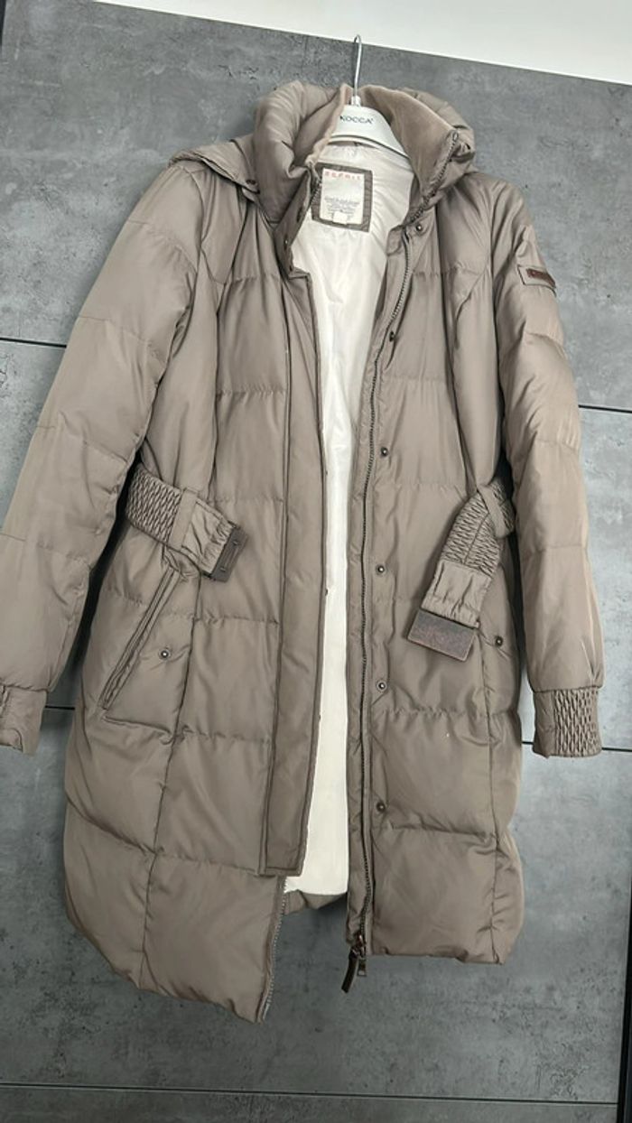 Doudoune longue beige