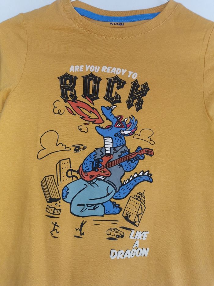 Tee-shirt manches longues " Rock" dragon Kiabi 8 Ans - photo numéro 2