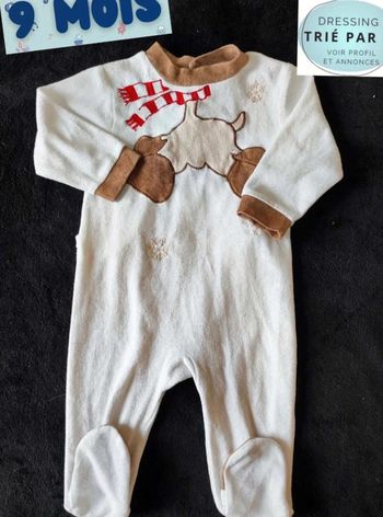 Pyjama velours  9  mois