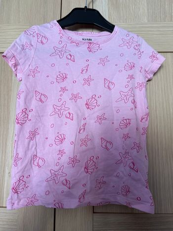 Tee shirt rose coquillages KIABI t.4ans